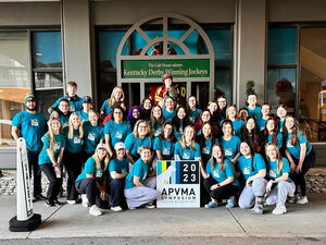 group of students posing for photo at pre-vet conference